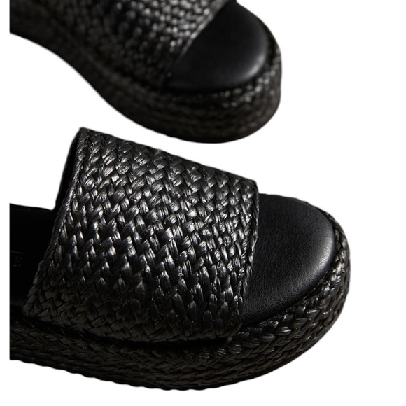 Anthropologie Matisse Montego Black Platform Slides Size 6 - Picture 7 of 8